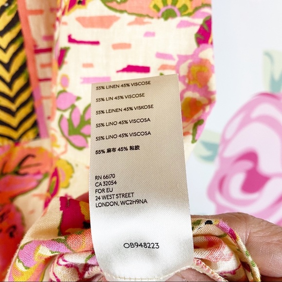 NEW Free People Summer In Tulum Pink Combo Tunic Floral Summer Sleeveless Top XS - Picture 11 of 12